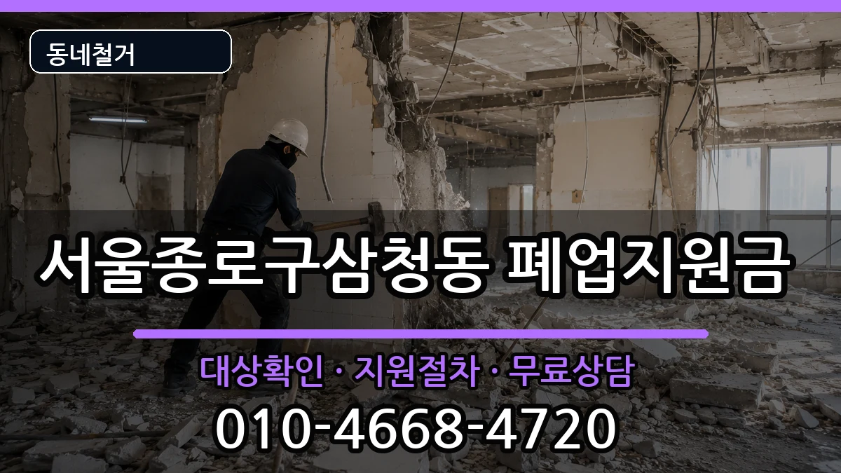 서울종로구삼청동  폐업지원금 질문형