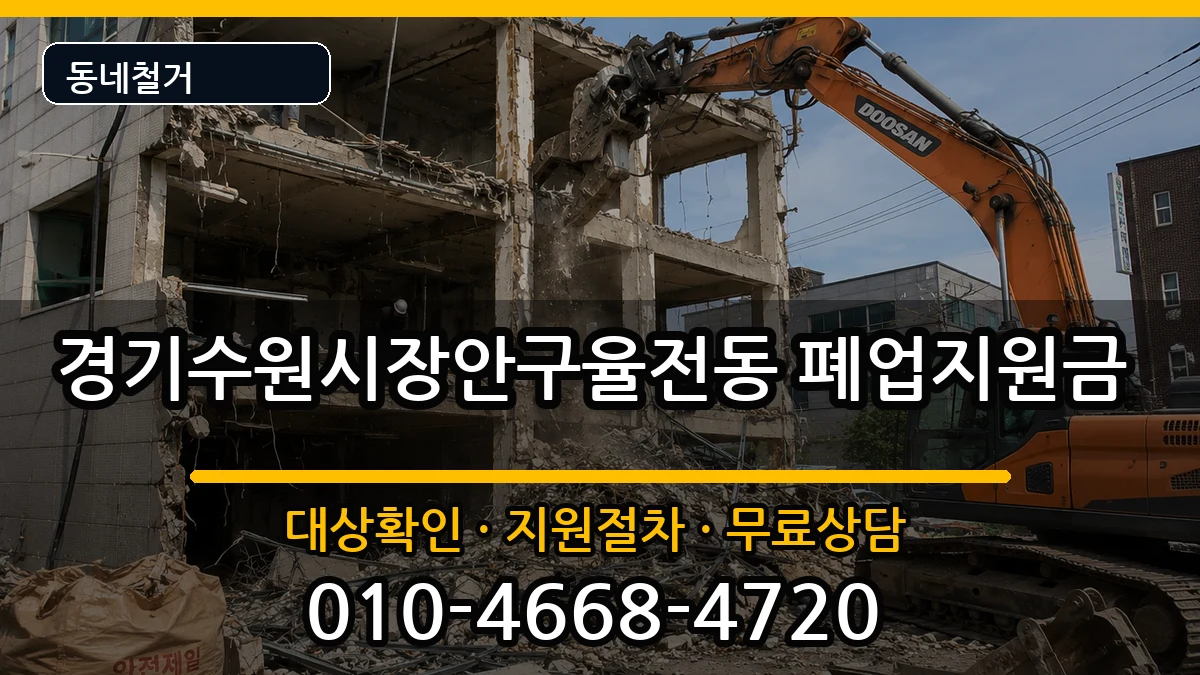 경기수원시장안구율전동 폐업지원금 경기수원시장안구율전동 폐업지원금 현장 처리 안내 이미지 3