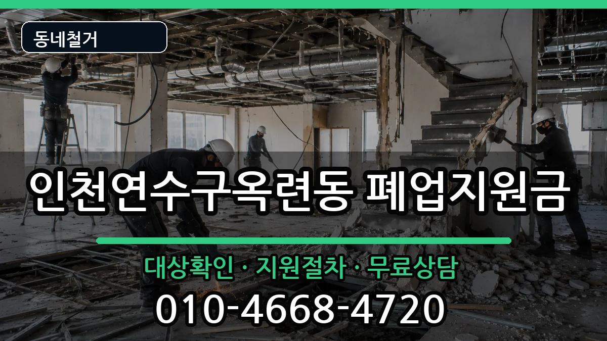 인천연수구옥련동  폐업지원금 비용형