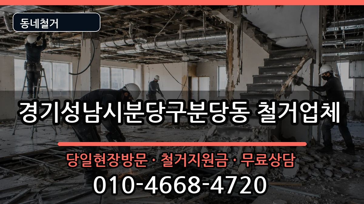 경기성남시분당구분당동  철거 비용형