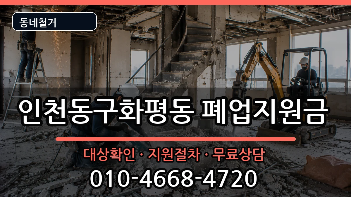 인천동구화평동 폐업지원금 인천동구화평동 폐업지원금 현장 처리 안내 이미지 3