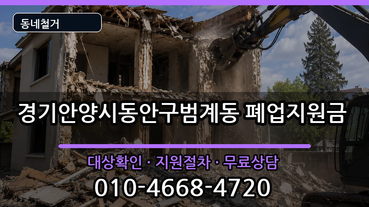 경기안양시동안구범계동 폐업지원금 현장 처리 안내 이미지 1