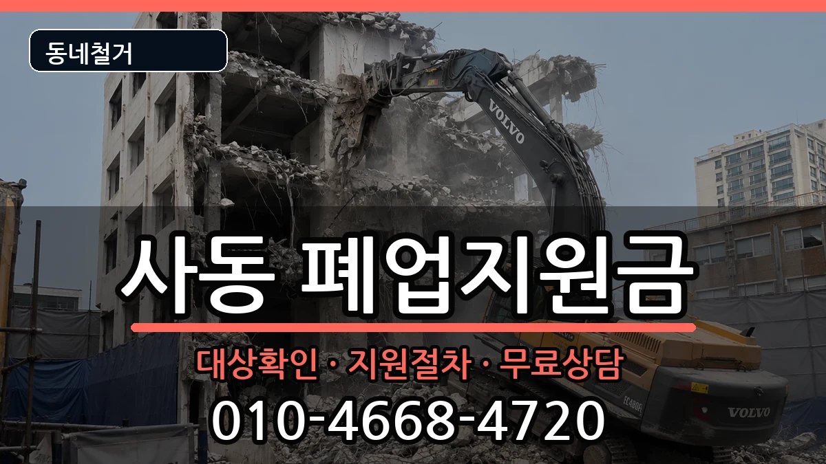 경기안산시상록구사동  폐업지원금 절차형