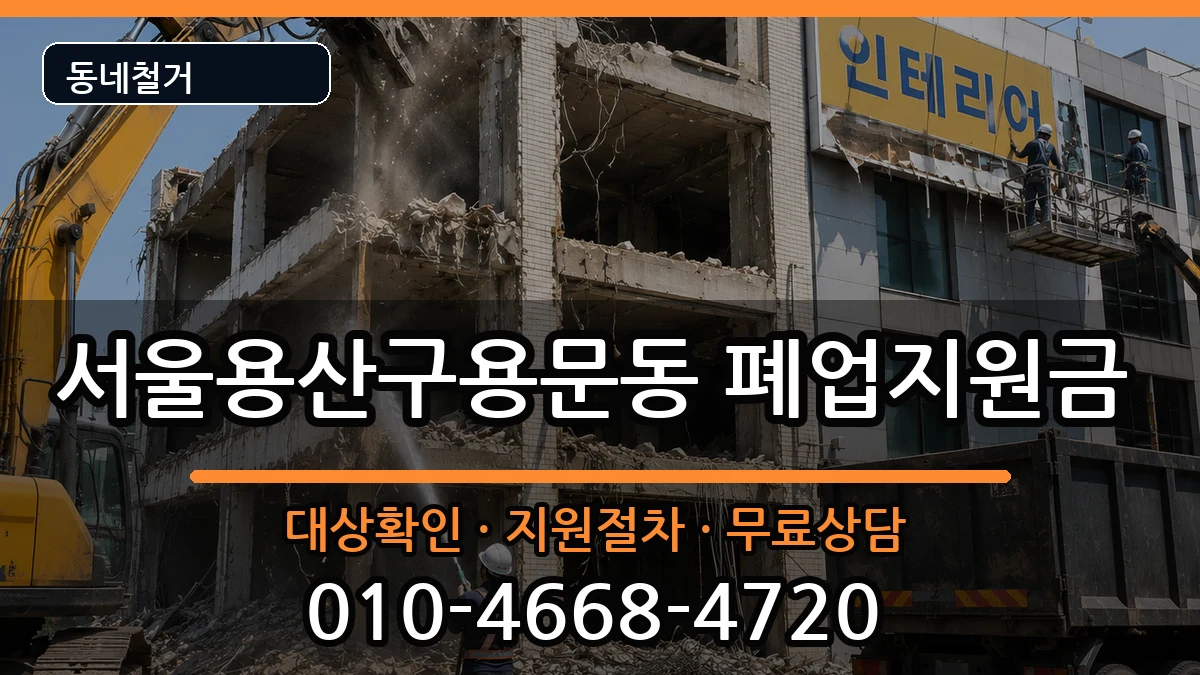 서울용산구용문동 폐업지원금 서울용산구용문동 폐업지원금 현장 처리 안내 이미지 1