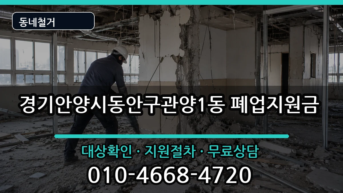 경기안양시동안구관양1동 폐업지원금 경기안양시동안구관양1동 폐업지원금 현장 처리 안내 이미지 1