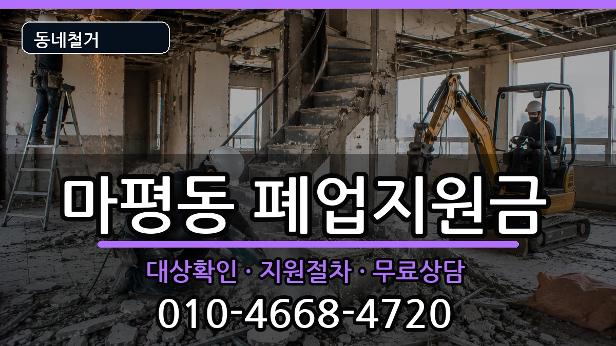 경기용인시처인구마평동  폐업지원금 주의사항형