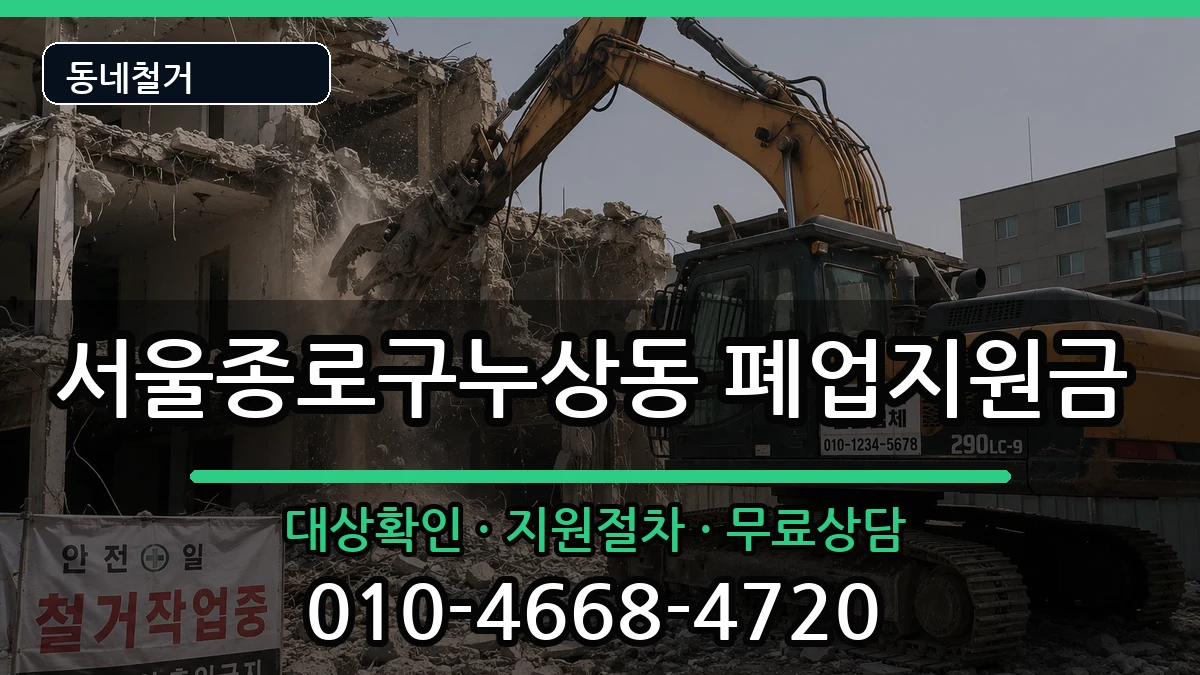 서울종로구누상동 폐업지원금 서울종로구누상동 폐업지원금 현장 처리 안내 이미지 3