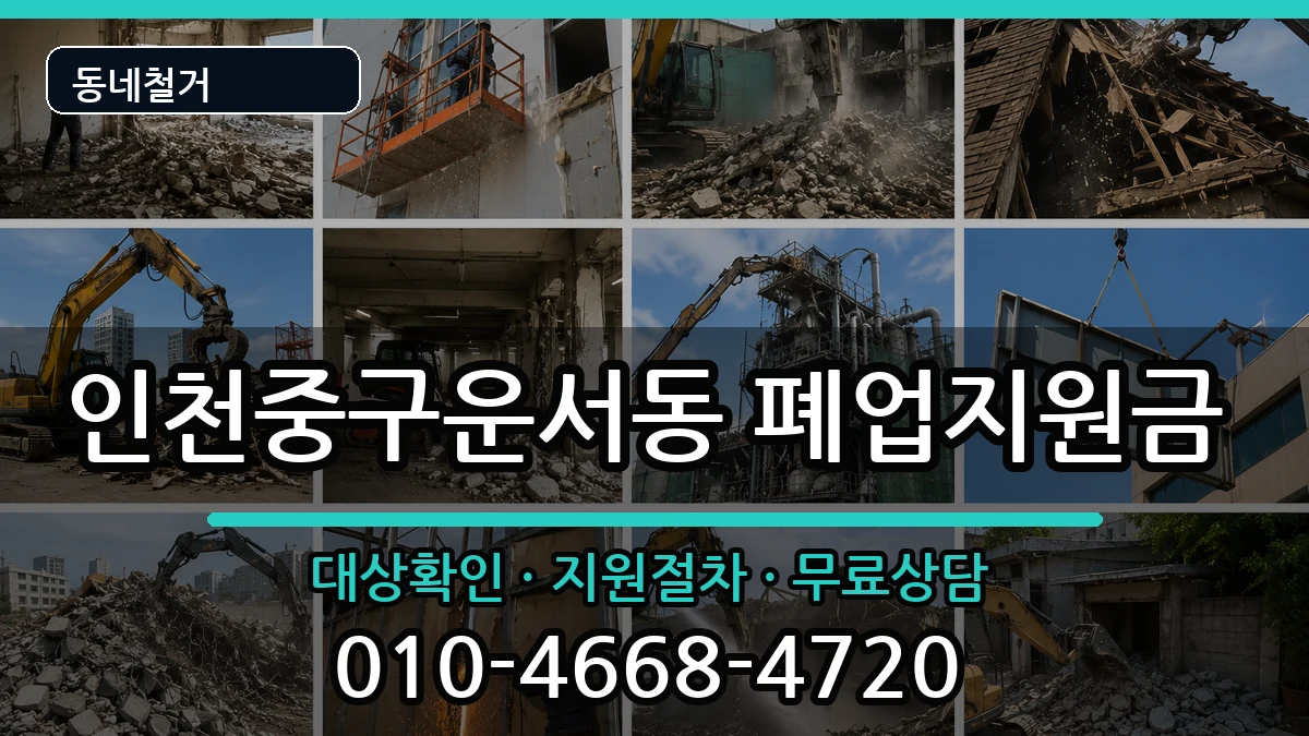 인천중구운서동 폐업지원금 인천중구운서동 폐업지원금 현장 처리 안내 이미지 1