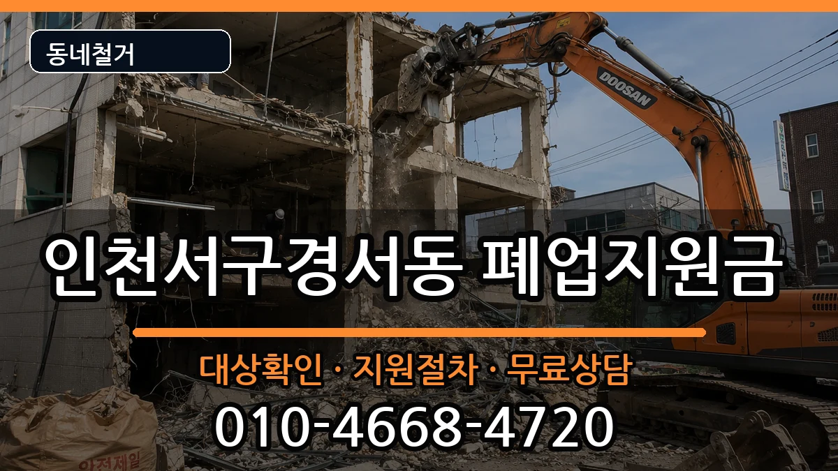 인천서구경서동 폐업지원금 인천서구경서동 폐업지원금 현장 처리 안내 이미지 3
