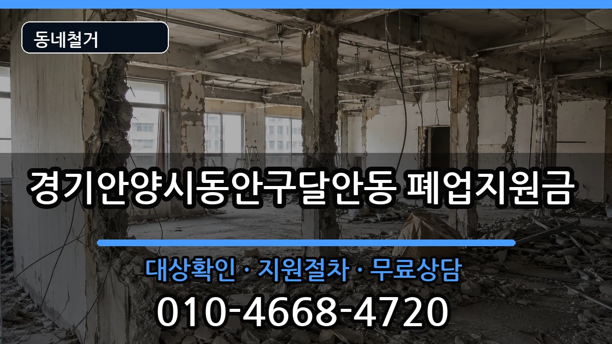 경기안양시동안구달안동 폐업지원금 현장 처리 안내 이미지 1