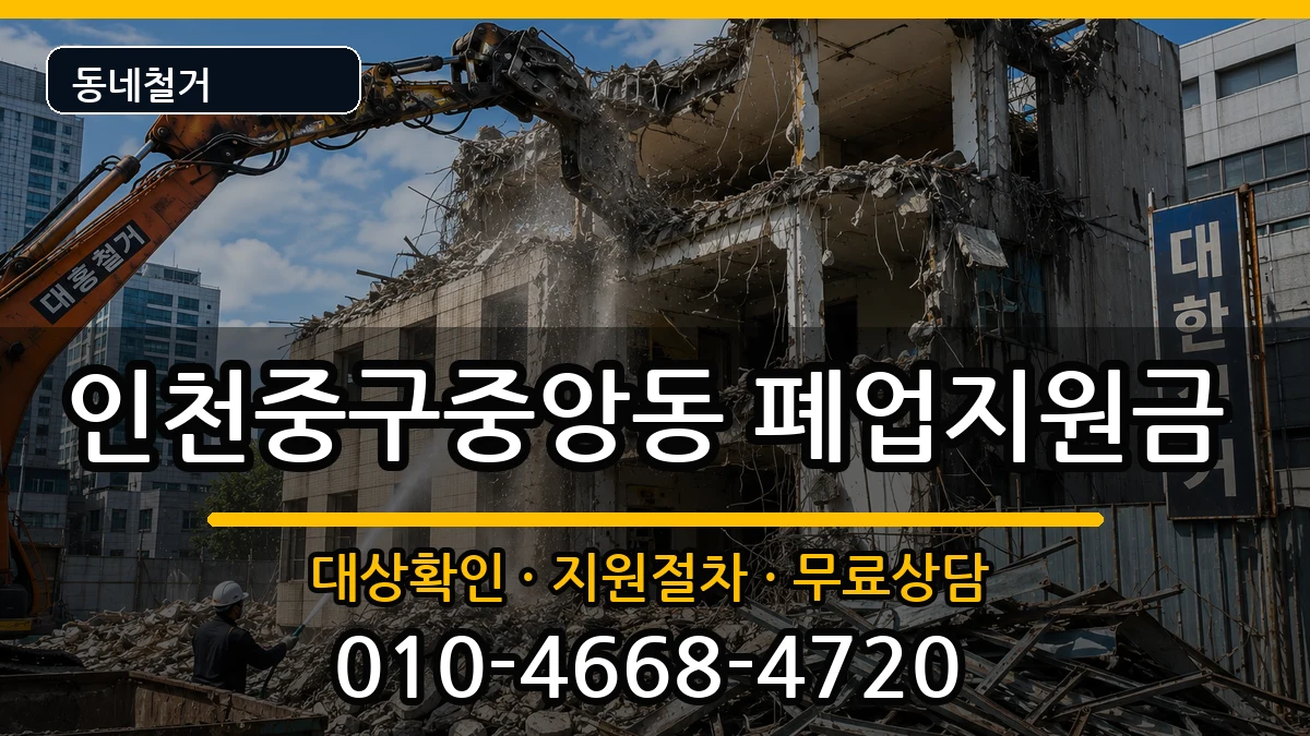 인천중구중앙동 폐업지원금 인천중구중앙동 폐업지원금 현장 처리 안내 이미지 3