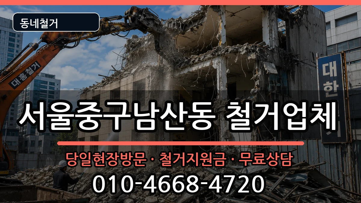 서울중구남산동 철거 서울중구남산동 철거 현장 처리 안내 이미지 2