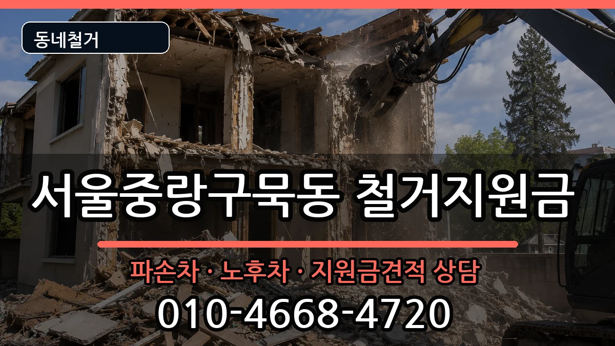 서울중랑구묵동 철거지원금 현장 처리 안내 이미지 2
