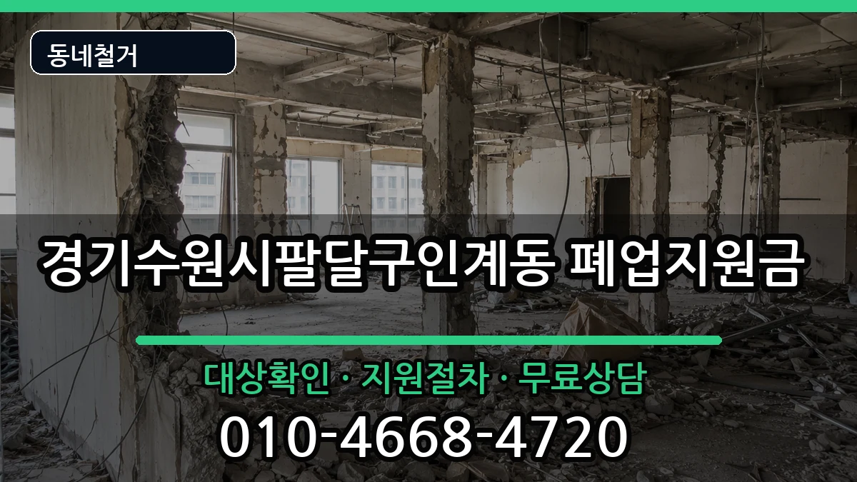 경기수원시팔달구인계동 폐업지원금 경기수원시팔달구인계동 폐업지원금 현장 처리 안내 이미지 1