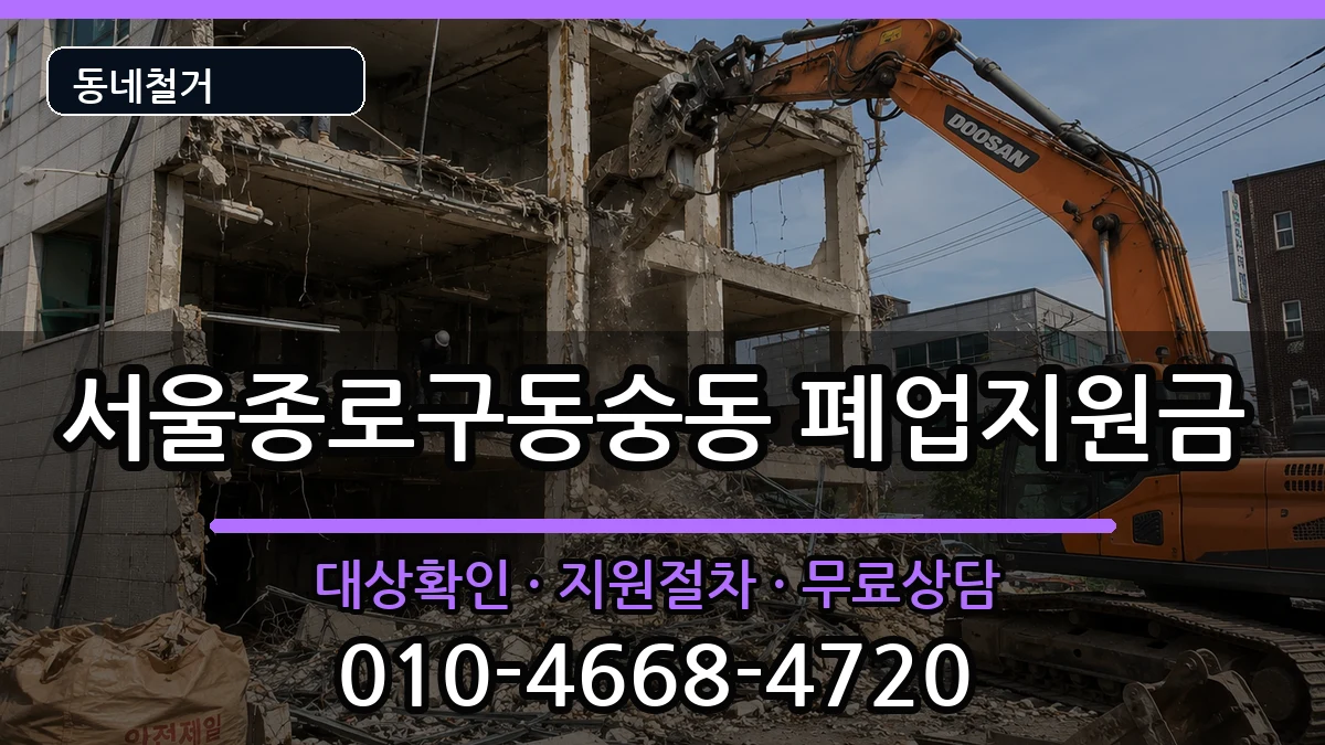 서울종로구동숭동 폐업지원금 현장 처리 안내 이미지 3