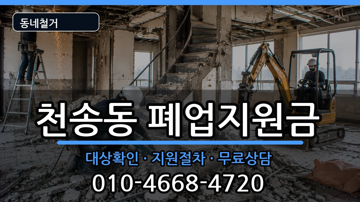 경기여주시천송동 폐업지원금 경기여주시천송동 폐업지원금 현장 처리 안내 이미지 1