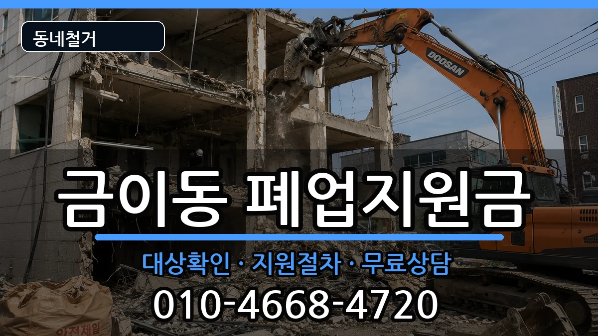 경기시흥시금이동 폐업지원금 현장 처리 안내 이미지 1