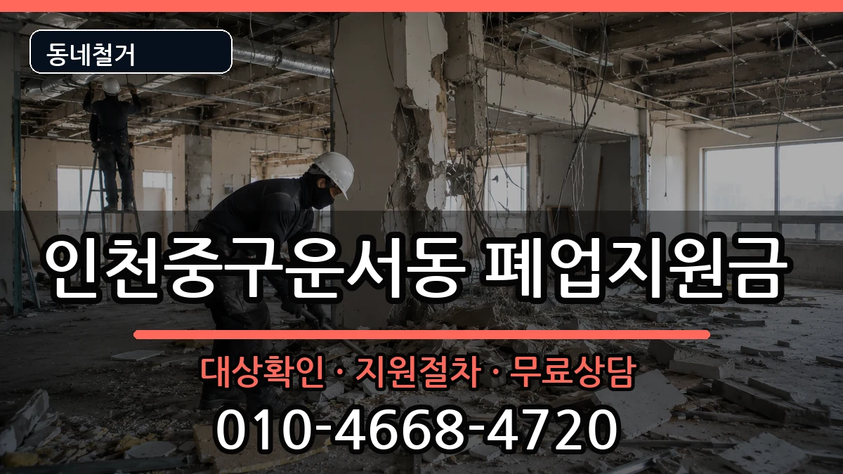 인천중구운서동 폐업지원금 인천중구운서동 폐업지원금 현장 처리 안내 이미지 2