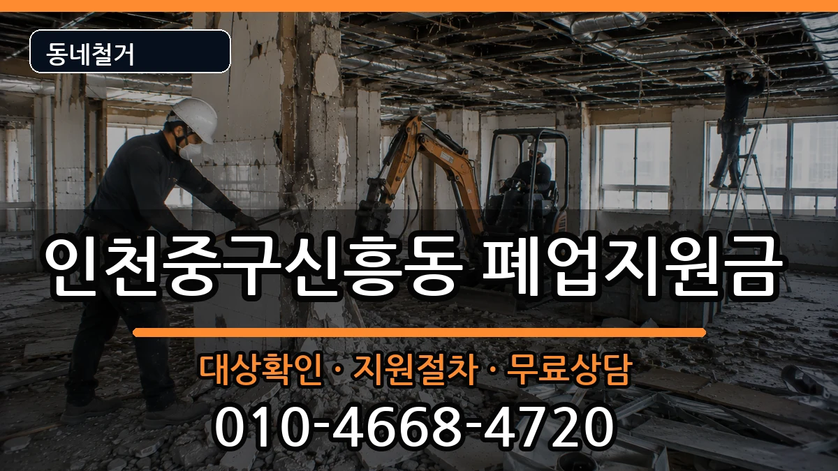 인천중구신흥동 폐업지원금 인천중구신흥동 폐업지원금 현장 처리 안내 이미지 2