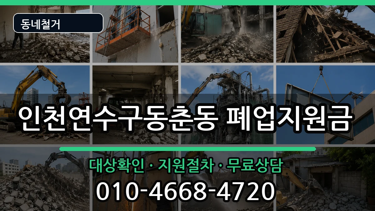 인천연수구동춘동 폐업지원금 인천연수구동춘동 폐업지원금 현장 처리 안내 이미지 3