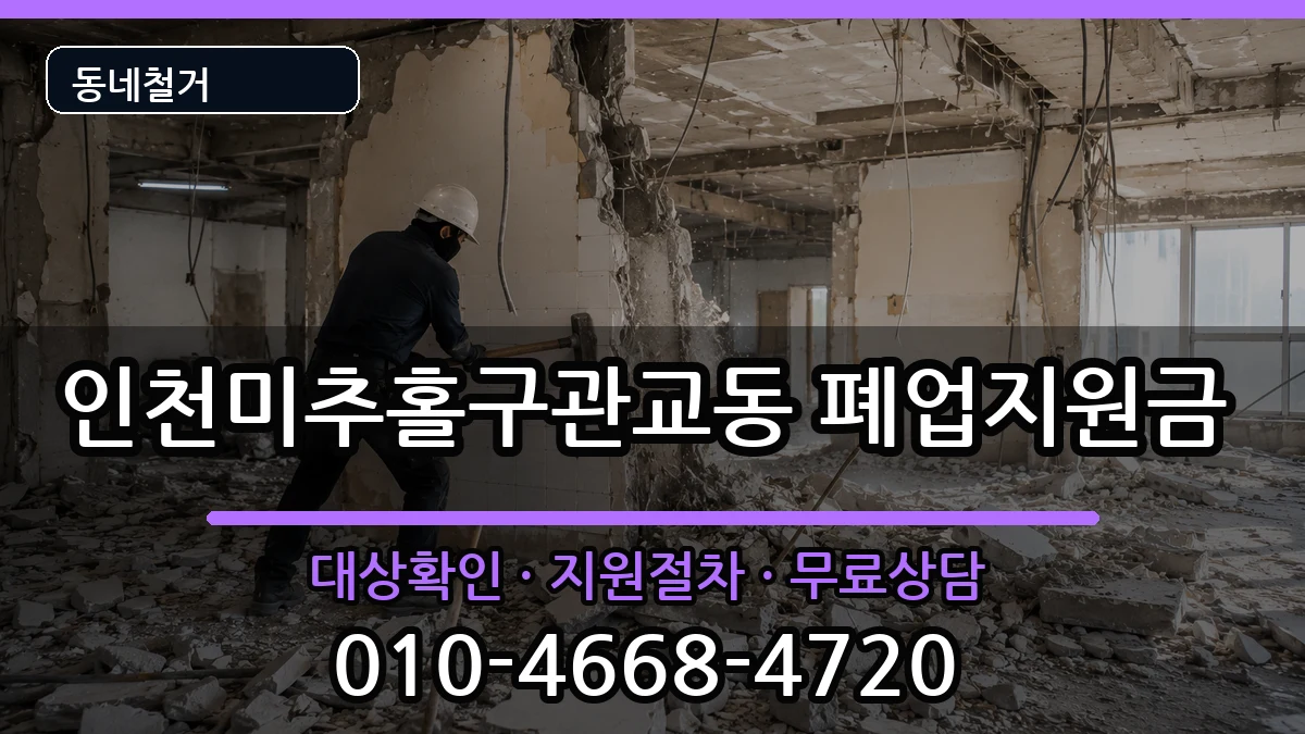 인천미추홀구관교동  폐업지원금 질문형