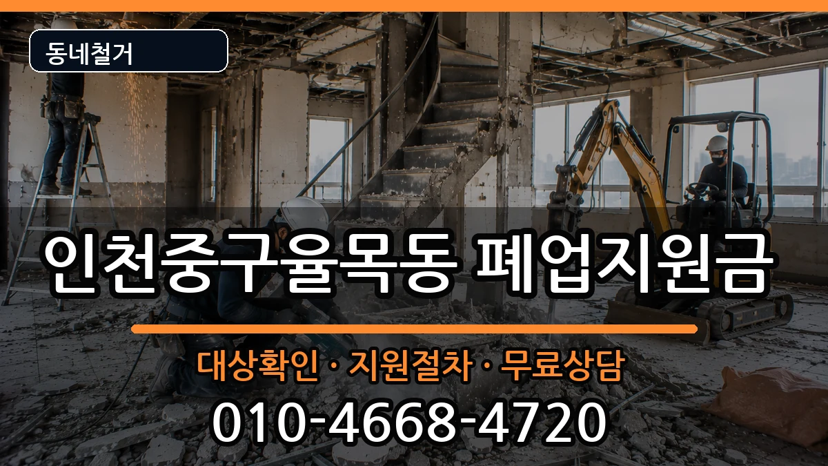 인천중구율목동 폐업지원금 인천중구율목동 폐업지원금 현장 처리 안내 이미지 2