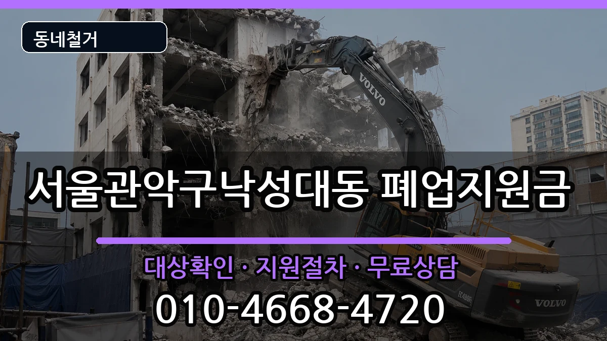서울관악구낙성대동 폐업지원금 현장 처리 안내 이미지 1