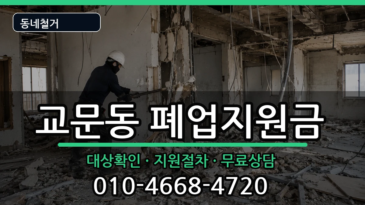 경기구리시교문동 폐업지원금 현장 처리 안내 이미지 1