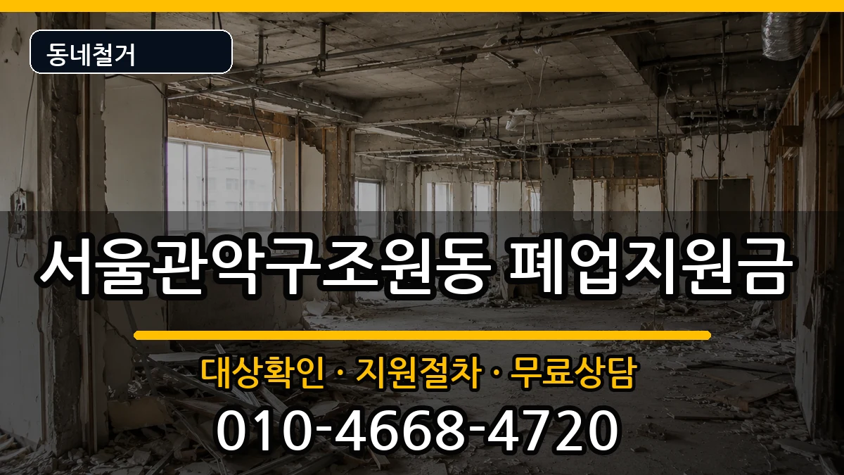 서울관악구조원동 폐업지원금 서울관악구조원동 폐업지원금 현장 처리 안내 이미지 1