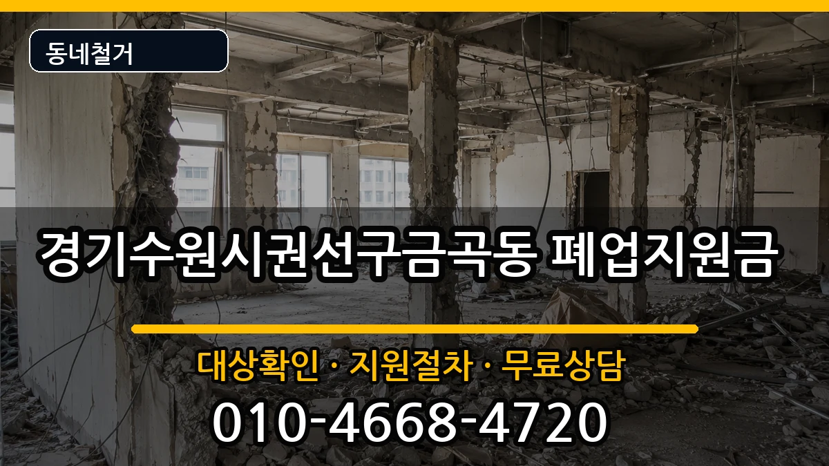 경기수원시권선구금곡동 폐업지원금 경기수원시권선구금곡동 폐업지원금 현장 처리 안내 이미지 2