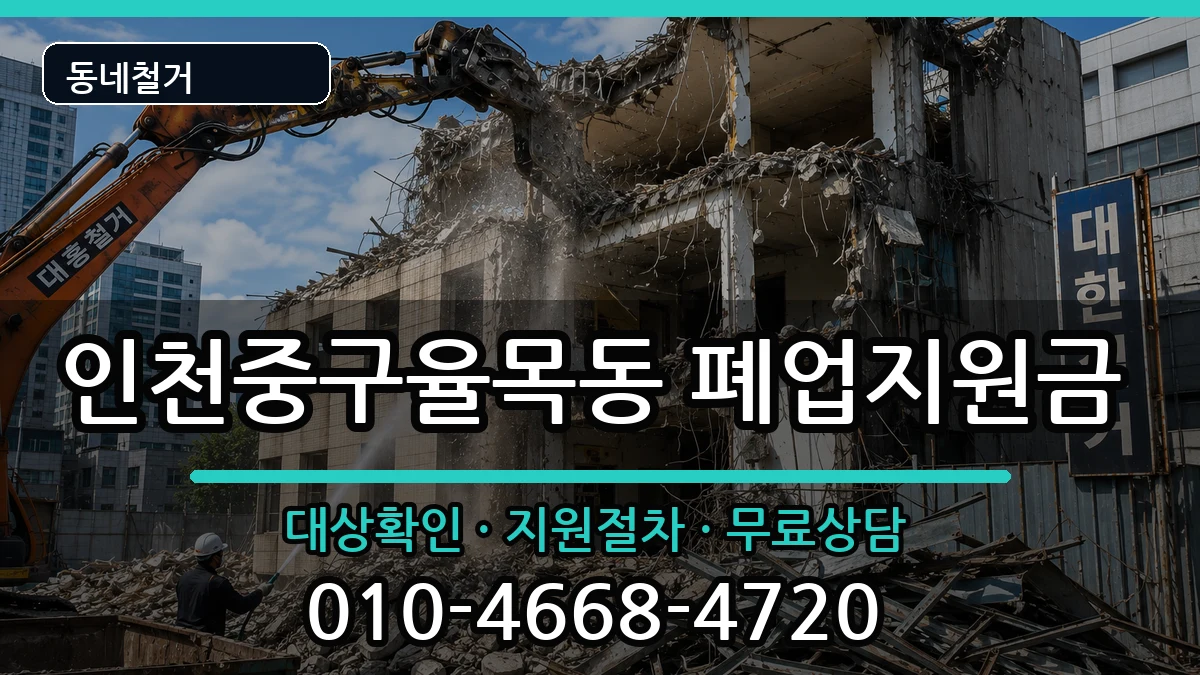 인천중구율목동 폐업지원금 인천중구율목동 폐업지원금 현장 처리 안내 이미지 1