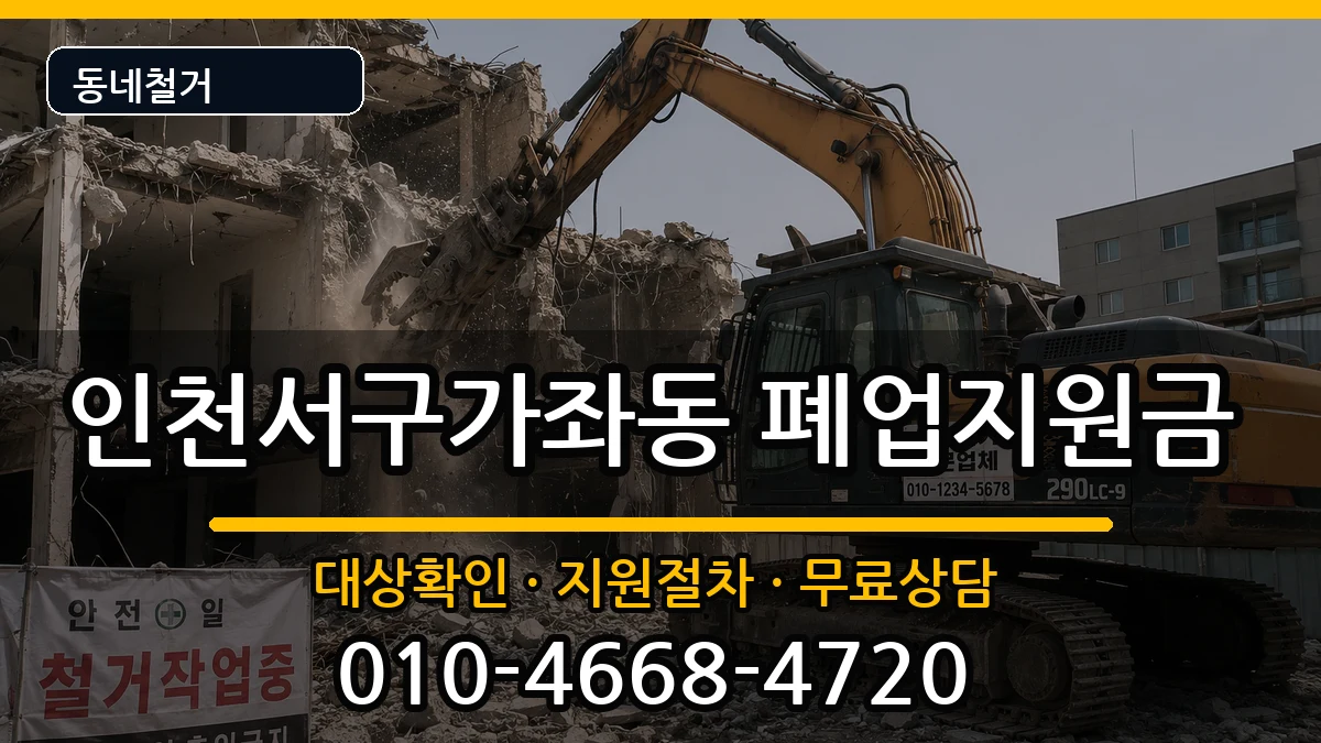 인천서구가좌동 폐업지원금 인천서구가좌동 폐업지원금 현장 처리 안내 이미지 2