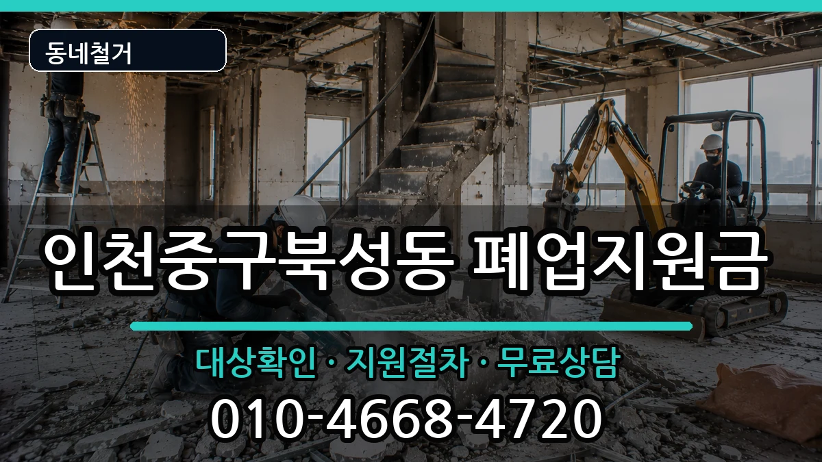 인천중구북성동 폐업지원금 인천중구북성동 폐업지원금 현장 처리 안내 이미지 3