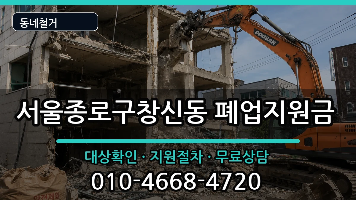 서울종로구창신동 폐업지원금 서울종로구창신동 폐업지원금 현장 처리 안내 이미지 2