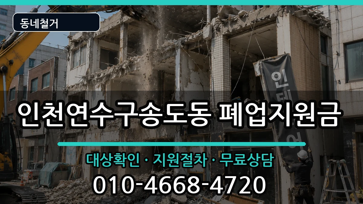 인천연수구송도동 폐업지원금 인천연수구송도동 폐업지원금 현장 처리 안내 이미지 3