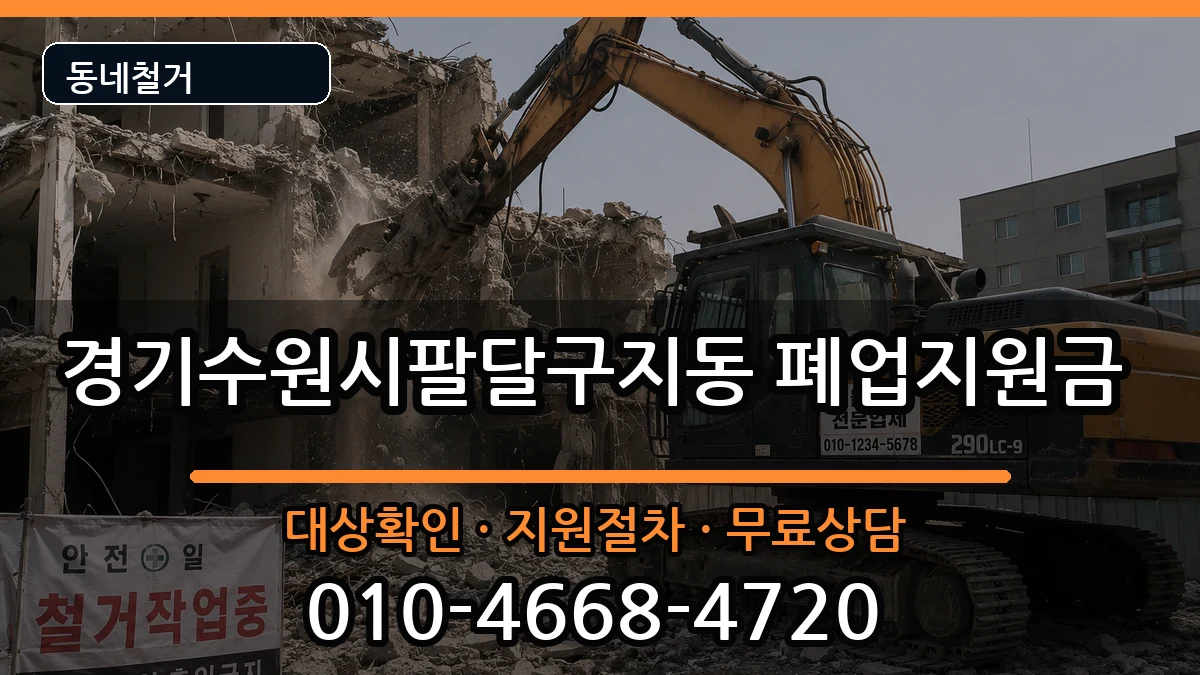 경기수원시팔달구지동 폐업지원금 현장 처리 안내 이미지 2