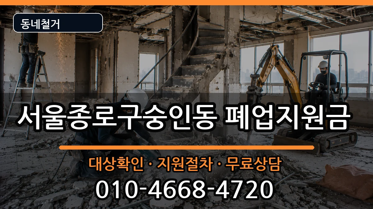 서울종로구숭인동 폐업지원금 서울종로구숭인동 폐업지원금 현장 처리 안내 이미지 3