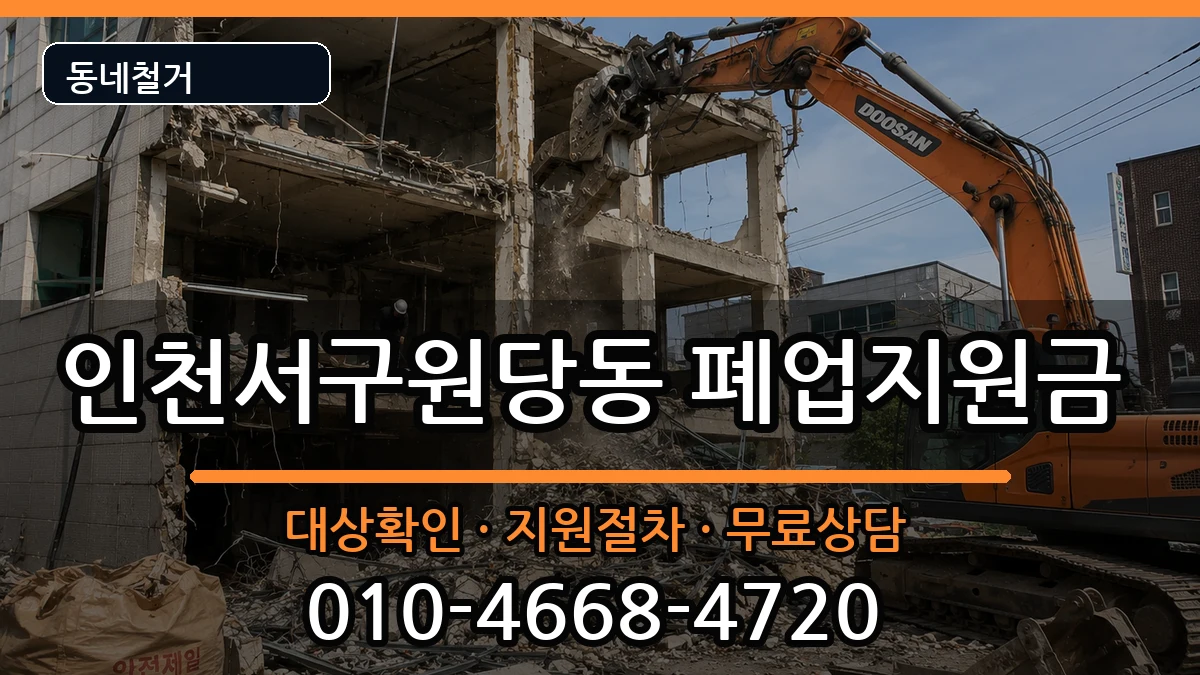 인천서구원당동 폐업지원금 인천서구원당동 폐업지원금 현장 처리 안내 이미지 3