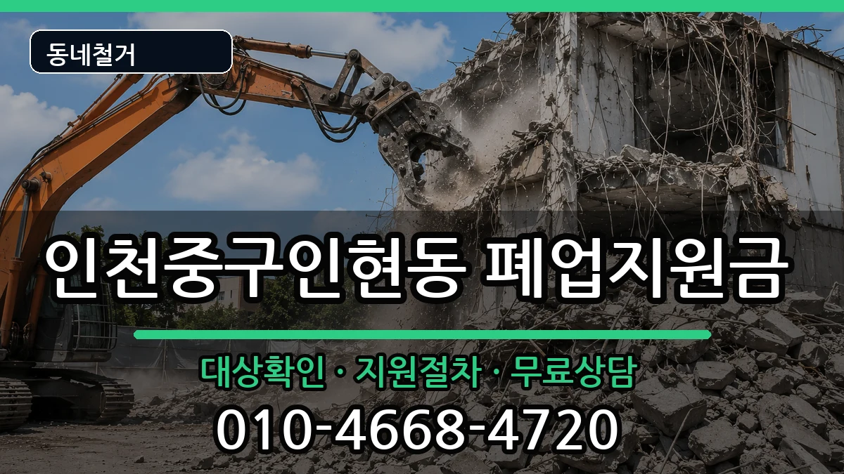 인천중구인현동 폐업지원금 인천중구인현동 폐업지원금 현장 처리 안내 이미지 1