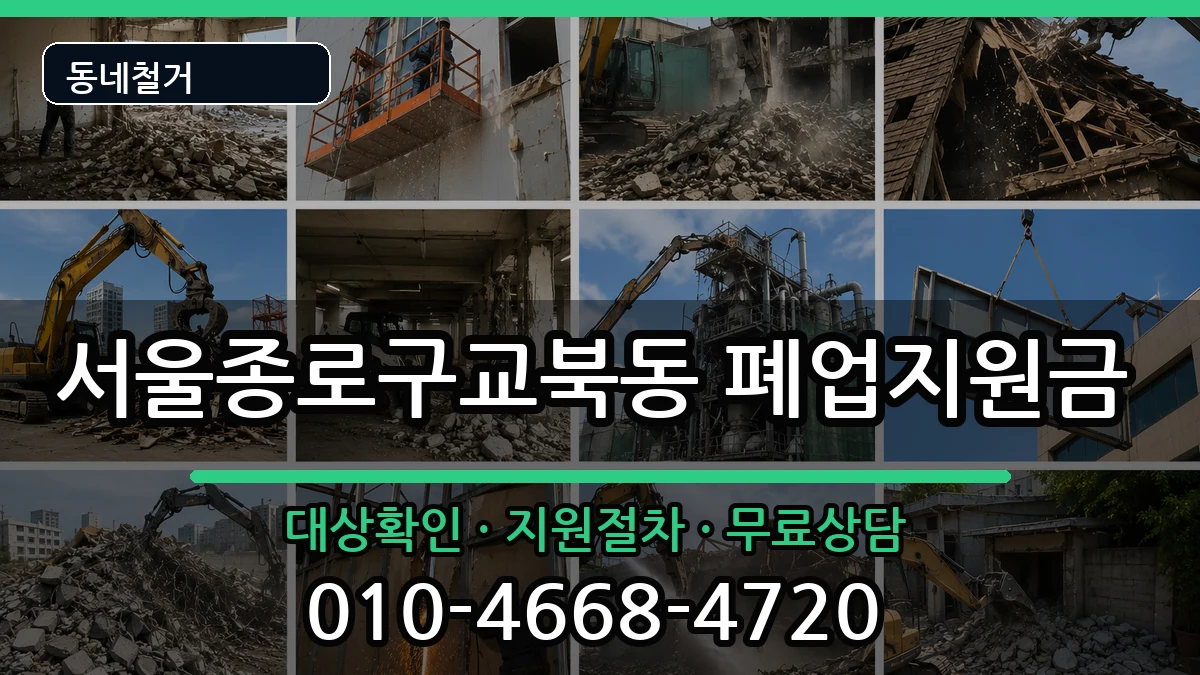 서울종로구교북동 폐업지원금 현장 처리 안내 이미지 2