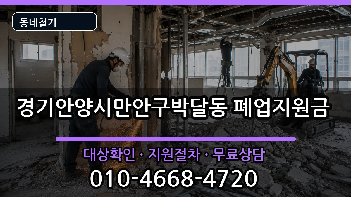 경기안양시만안구박달동 폐업지원금 현장 처리 안내 이미지 1