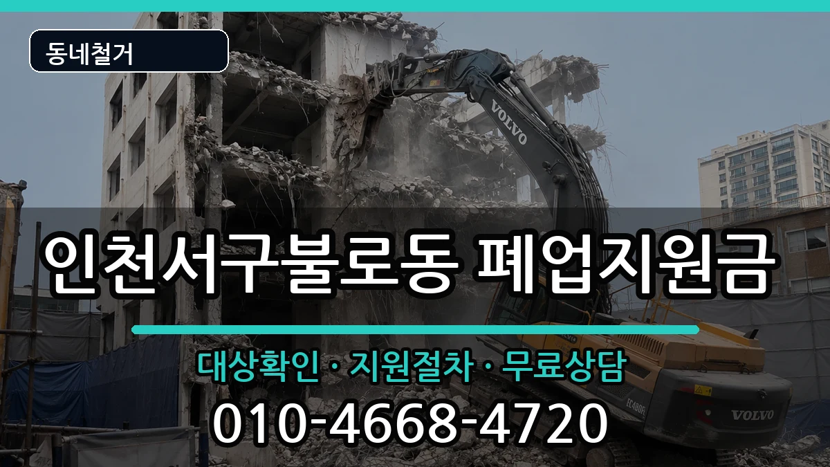 인천서구불로동 폐업지원금 인천서구불로동 폐업지원금 현장 처리 안내 이미지 2
