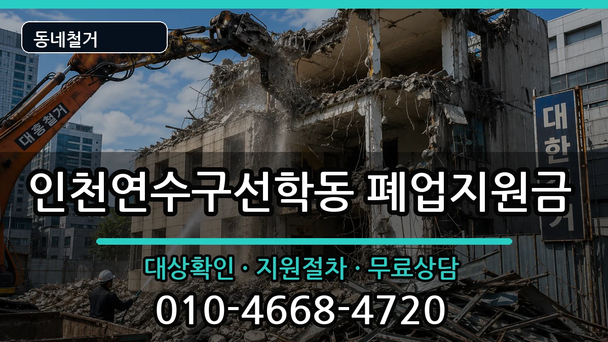 인천연수구선학동 폐업지원금 인천연수구선학동 폐업지원금 현장 처리 안내 이미지 3