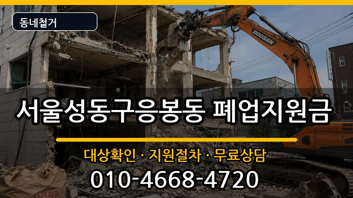 서울성동구응봉동 폐업지원금 서울성동구응봉동 폐업지원금 현장 처리 안내 이미지 2