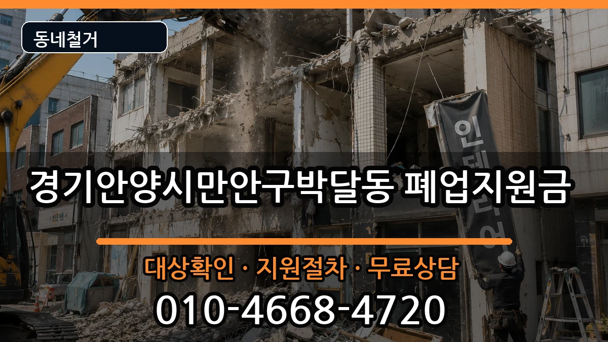 경기안양시만안구박달동 폐업지원금 현장 처리 안내 이미지 2