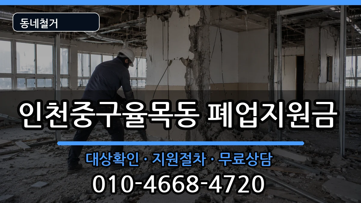 인천중구율목동  폐업지원금 사례형