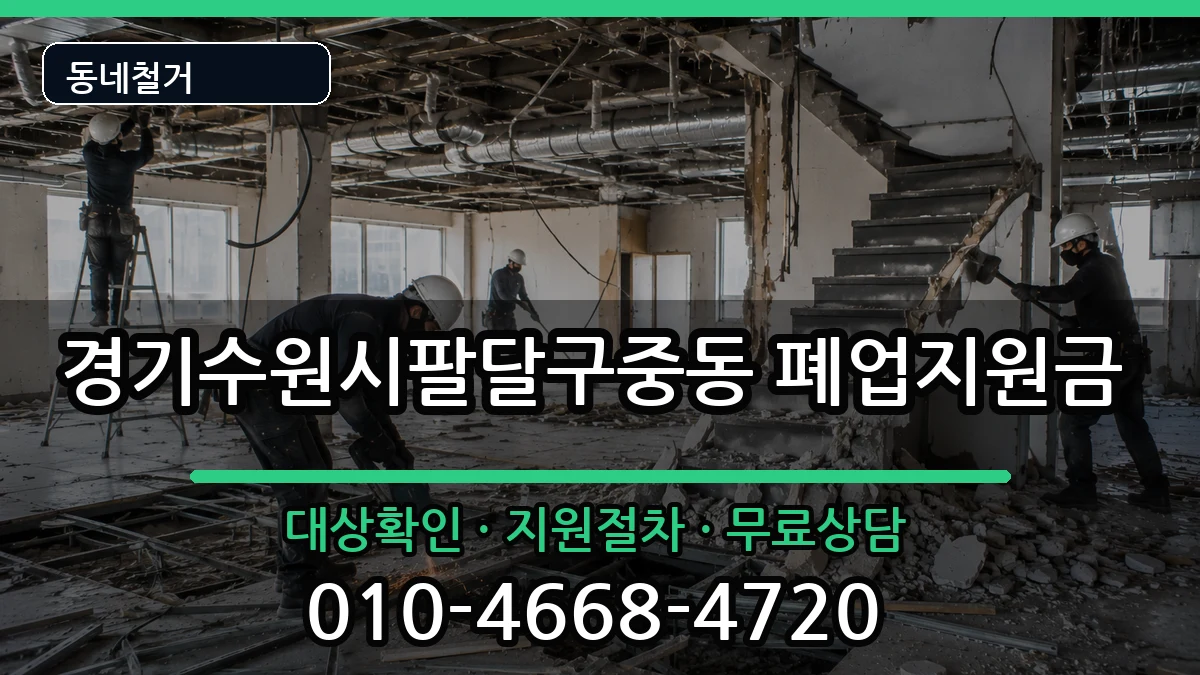 경기수원시팔달구중동 폐업지원금 현장 처리 안내 이미지 3
