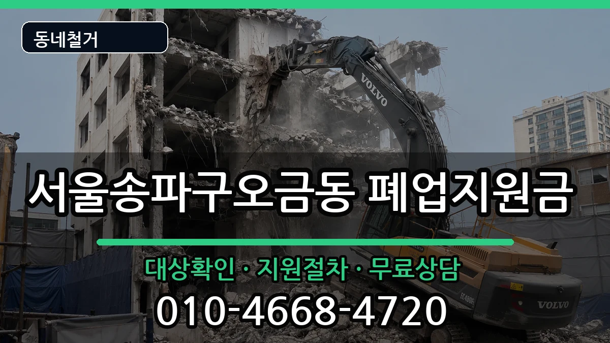 서울송파구오금동 폐업지원금 현장 처리 안내 이미지 3
