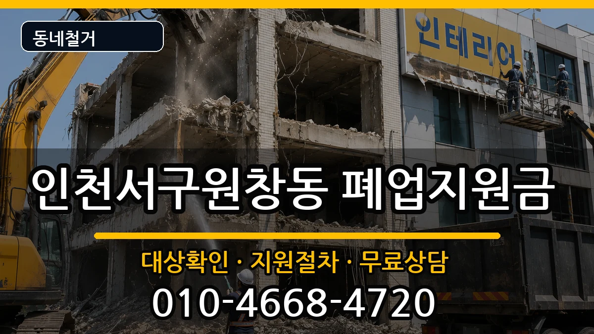 인천서구원창동 폐업지원금 인천서구원창동 폐업지원금 현장 처리 안내 이미지 2